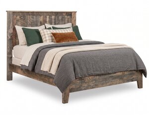 Rustic Rough Sawn Maple Wood Galena Farmhouse Bed - Quick Ship