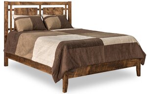 Rough Sawn Maple Galena Modern Farmhouse Open Panel Bed - Quick Ship
