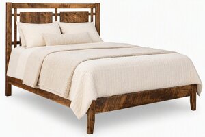 Rough Sawn Maple Galena Modern Farmhouse Open Panel Bed - Quick Ship