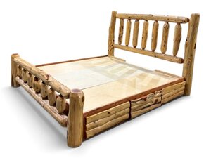 Outlet Cedar Log King-Sized Bed In-Stock