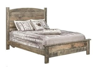 Rough-Cut Maple Carolina Panel Bed - Quick Ship