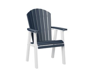 Poly Outdoor Dining Chair Navy Blue on White - In Stock and Ready to Ship