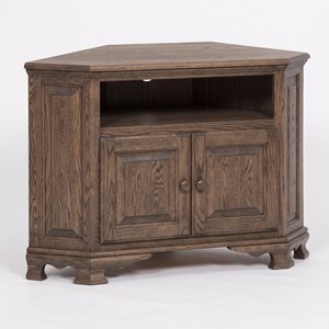 Solid Wood 42" Corner TV Stand with Sound Bar Shelf