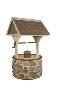 Jumbo Stone Wishing Well and Poly Roof