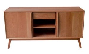 Hastingwood Mid-Century Modern Media Console with Sliding Doors