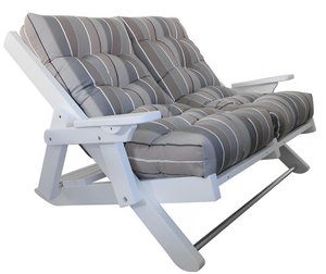 Siesta Poly High Back Upholstered Folding Loveseat