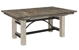 Handcrafted Arcadia Rough Cut Maple Wood Trestle Dining Table