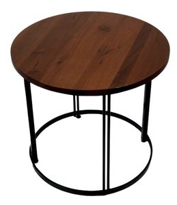 Outlet Walnut Wood Round Accent Table In-Stock