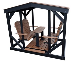 Poly Outdoor Double Glider with Canopy