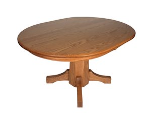 Outlet: Oak Pinnacle Single Pedestal Table In-Stock