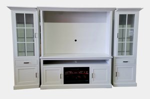 Outlet: Painted Maple Wood Hyde Park Entertainment Center Wall Unit In-Stock