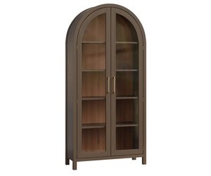 Amish Modern Harlow Display Cabinet with Glass Doors
