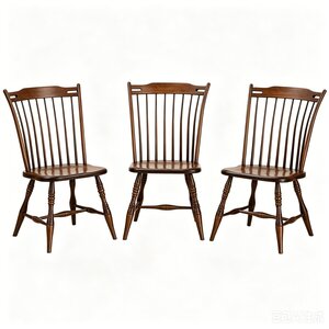 Outlet Maple Straight Back Windsor Chair Set In-Stock (Set of 3)