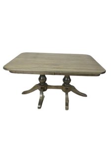 Outlet: Maple 42" x 60" Solid Top Double Pedestal Dining Table In-Stock
