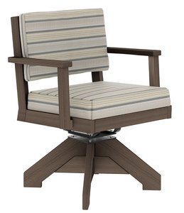 Miller Poly Outdoor Upholstered Swivel Dining Chair with Arms