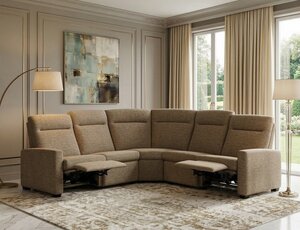 Classic Comfort Wall Hugger Reclining L-Shaped Sectional Sofa - 5-Piece