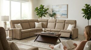 Classic Comfort Wall Hugger Reclining L-Shaped Sectional Sofa - 6-Piece