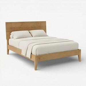 Handcrafted Minimalist Solid Wood Platform Bed