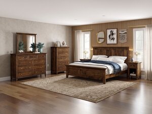 Amish Mockingway Solid Wood 4-Piece Bedroom Furniture Set
