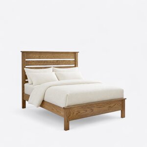 Weston Simple Wood Horizontal Slat Bed