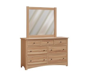 Nash Solid Wood Minimalist 7-Drawer Dresser with Optional Mirror