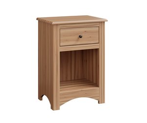 Nash Solid Wood Minimalist 1-Drawer Open Nightstand