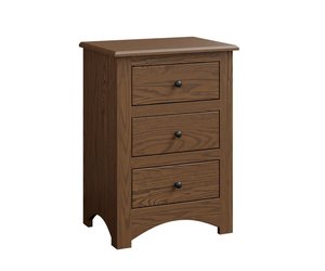 Nash Solid Wood Minimalist 3-Drawer Nightstand