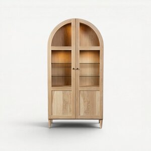 Raised Arched Modern Cabinet with Double Doors