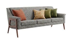 Handcrafted Luna Modern Sofa with Custom Wood and Upholstery