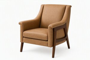 Handcrafted Luna Modern Accent Chair with Custom Wood and Upholstery