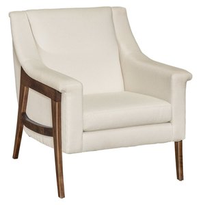 Amish Handcrafted Luna Modern Accent Chair with Custom Wood and Upholstery