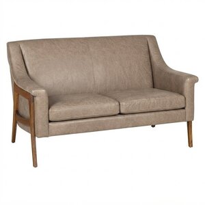 Handcrafted Luna Modern Loveseat Sofa with Custom Wood and Upholstery