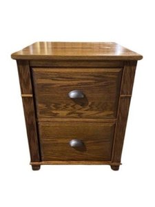Outlet: Oak Wood 2-Drawer Filing Cabinet In-Stock
