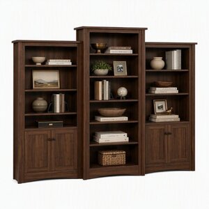 Timberleaf Mission Large Wall Bookcase Unit