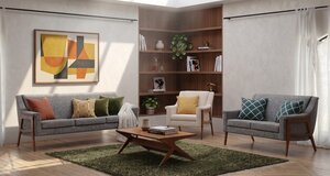 Amish Handcrafted Luna Modern 4-Piece Living Room Furniture Set