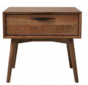 Kirtland Mid-Century Modern 1-Drawer Open Nightstand