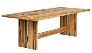Wedge Extendable Dining Table with Reclaimed Wood Option