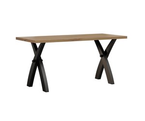 Hillsview Solid Wood Contemporary Open Desk with X Base