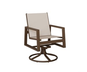 Berlin Gardens Vida Outdoor Swivel Rocker Dining Chair - Aluminum with Sling Fabric