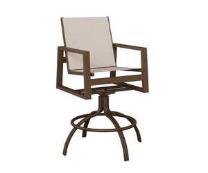 Berlin Gardens Vida Outdoor Swivel Bar Stool - Aluminum with Sling Fabric