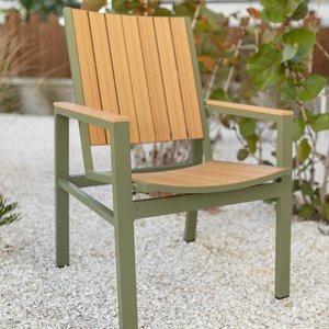Berlin Gardens Vida Outdoor Dining Chair - Aluminum and Poly