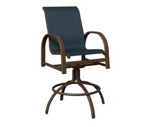 Berlin Gardens Murphy Outdoor Swivel Bar Stool - Aluminum with Sling Fabric