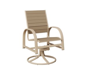 Berlin Gardens Murphy Outdoor Swivel Rocker Dining Chair - Aluminum and Poly Slats