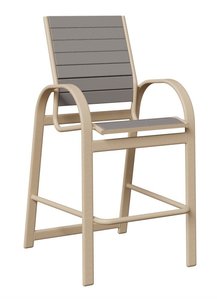 Berlin Gardens Murphy Outdoor Bar Stool - Aluminum and Poly Slats