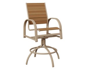 Berlin Gardens Murphy Outdoor Swivel Bar Stool - Aluminum and Poly Slats