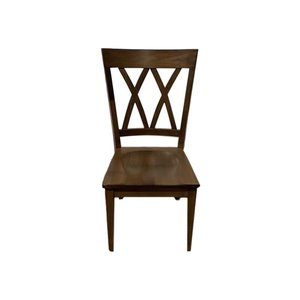 Outlet Hard Maple Wood Double X-Back Dining Chair Set In-Stock (Set of 2)