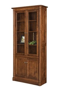 Rivenspire Solid Wood Traditional Bookcase with Column Accents