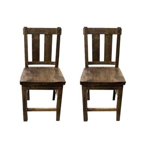 Outlet Rough Sawn Wormy Maple Counter Stool Set In-Stock (Set of 2)