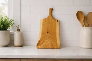 Small Cherry Wood with Live Edge Charcuterie Cutting Board In-Stock