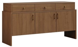Solid Wood Cascade Modern Credenza Cabinet 64" - 84" Width